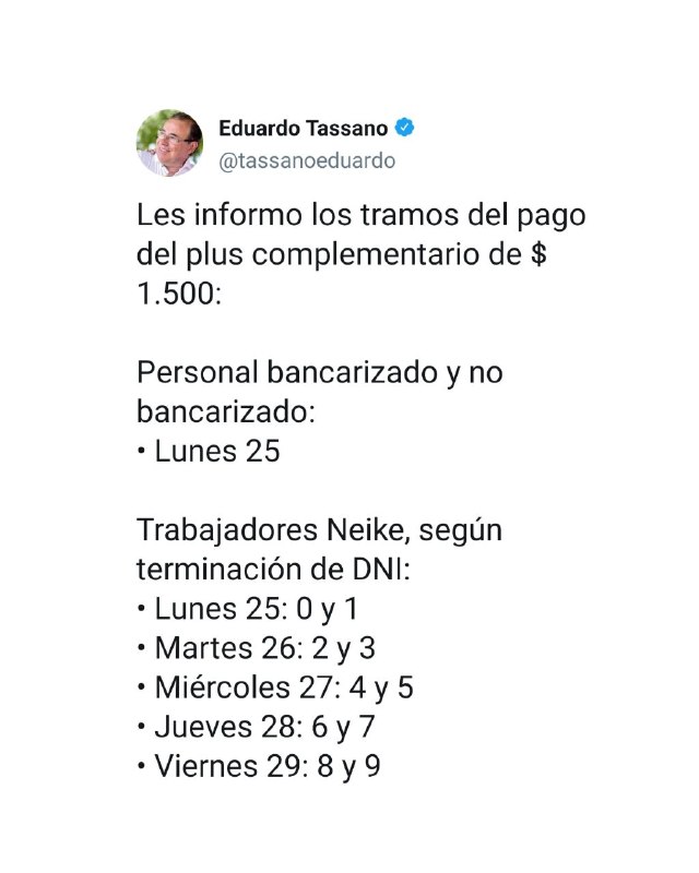 El plus complementario a municipales se pagará desde el lunes 25