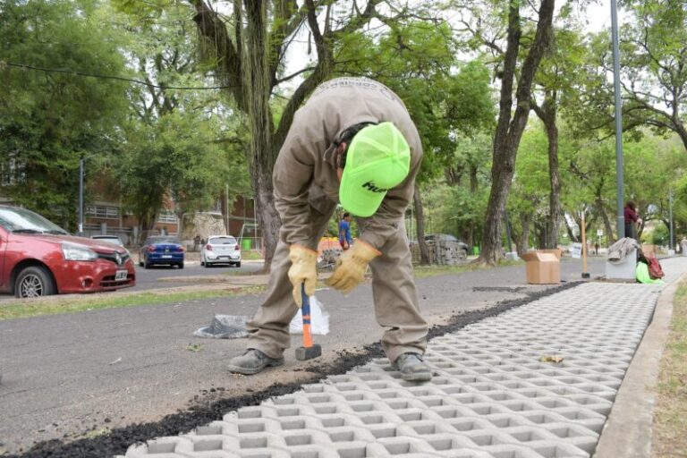 El Municipio avanza con mejoras en iluminacióny veredas en sectores estratégicos del parque Mitre